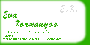 eva kormanyos business card